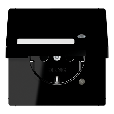 JUNG SCHUKO-розетка с крышкой, чёрный LS1520NAKLKOSW