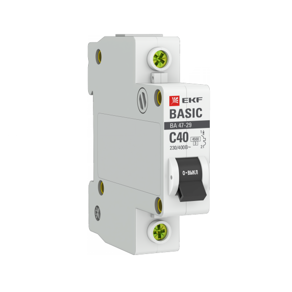 EKF Basic ВА 47-29 Автоматический выключатель (С) 1P 40А 4,5кА mcb4729-1-40C
