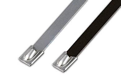 Hyperline MLG-200STE Стяжка неразъемная стальная, коррозионно-стойкая (нержавеющая сталь 316L), 200х4.45мм, с полимерной оболочкой, устойчивость к уль 47156