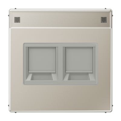 JUNG Плата (фиксация защёлкиванием) с полем для надписи для двух модулей металл нержавеющая сталь ES1969-25NAWE