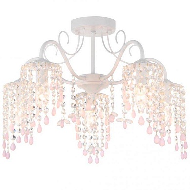 VELANTE 328-007-05 Люстра потолочная Белый/Прозрачный, Розовый E14 5*60W