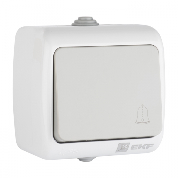 EKF PROxima Мурманск Кнопка звонка 1-клавишная 10А IP54 серая