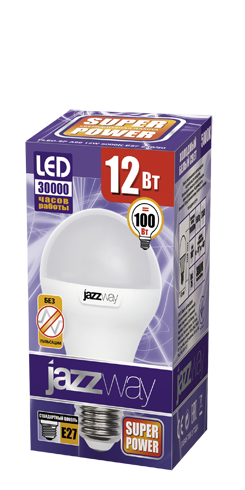 Купить Jazzway Лампа светодиодная (LED) «груша» d60мм E27 180° 12Вт 220-240В матовая нейтральная холодно-белая 5000К .1033734