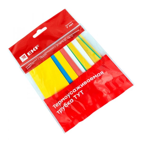 EKF PROxima Термоусаживаемая трубка ТУТ нг 20/10 набор:7 цветов по 3шт. 100мм.