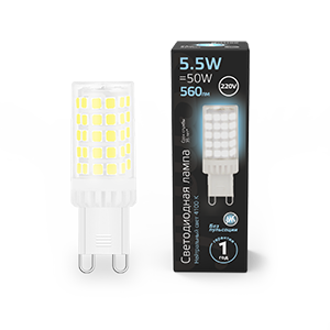 Gauss Лампа G9 AC185-265V 5,5W 560lm 4100K керамика LED 107009206