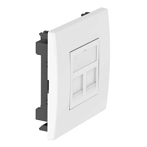 Купить OBO Bettermann Корпус розетки компьютерной (адаптер) двойной для монтажа 2 модулей RJ45 типа "С", белый 6119492