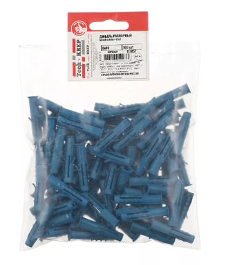 Купить Tech-Krep Дюбель распорный Чапай 8х40 шипы+усы (полипропилен) (100 шт) - пакет 117857