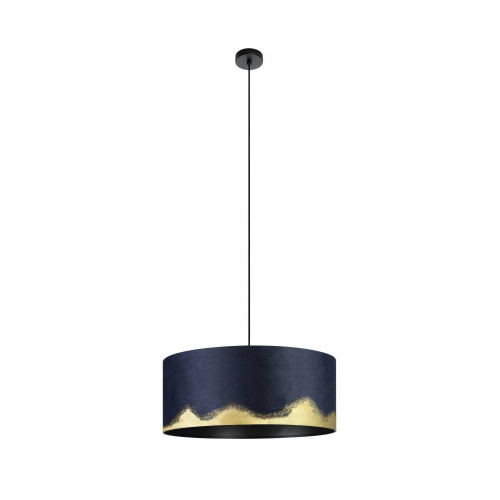 Eglo 39974 Подвесной потолочный светильник (люстра) CASUARITA, 1x40W, E27, H1500, Ø530, сталь, черный/текстиль, синий, золотой Eglo 39974 Подвесной потолочный светильник (люстра) CASUARITA, 1x40W, E27, H1500, Ø530, сталь, черный/текстиль, синий, золотой