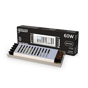 Gauss Блок питания 60W 24V IP20 ультратонкий 1/120 202002060
