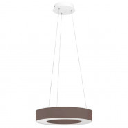 Eglo 39994 Подвесной потолочный светильник (люстра) GUAMARE, LED 34W, 3980lm, H1500, Ø530, сталь, матовый никель/текстиль, пластик, капучино, белый