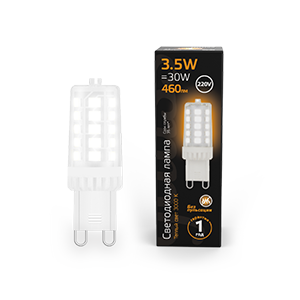Gauss Лампа G9 AC185-265V 3,5W 460lm 3000K керамика LED 107009105