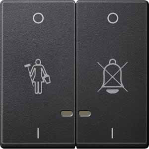 Купить SE Merten SM Антрацит Две Клавиши "перечеркнутый звонок", "горничная" с окошком для свет. индикации MTN3429-0414