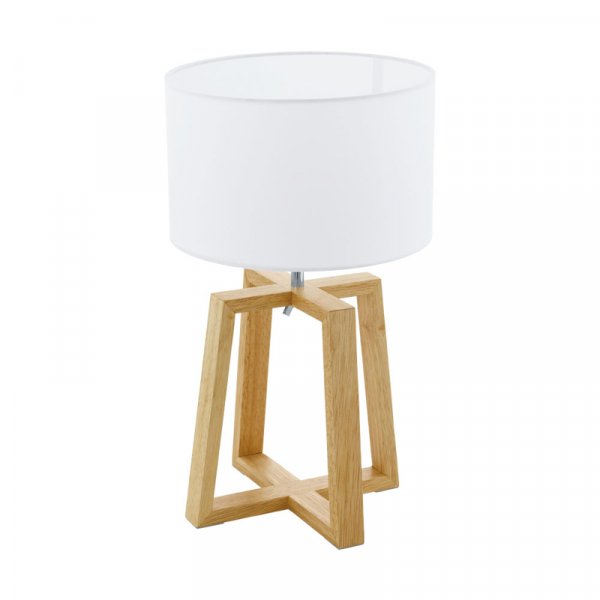 Eglo 97516 Настольная лампа CHIETINO 1, 1х60W (E27), 260, H440, дерево, cталь, натуральный, хром/текстиль