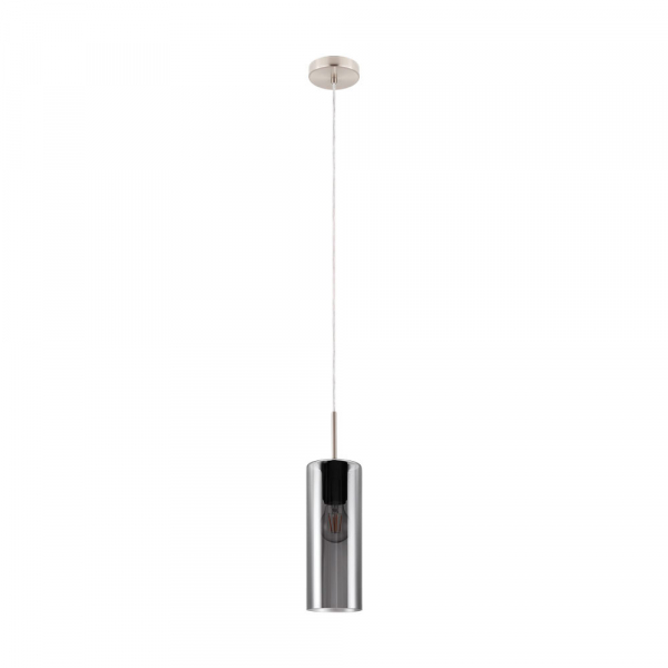 Eglo 98694 Подвес SELVINO, 1X15W(E27), сталь, никель матовое/стекло с напылением, черный прозрачный
