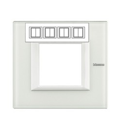 Купить BT Axolute Белое стекло Рамка 2+2+2+2 мод прямоугольная горизонтальная HA4802M4HVBB