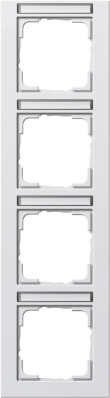 Gira E2 Белый матовый Рамка 4-ая вертикальная с полем для надписи 111422