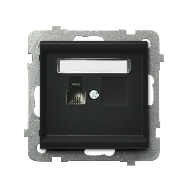 Ospel Sonata Черный металлик Розетка телефонная 1-я, без рамки GPT-1R/m/33