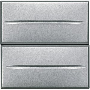 BT Axolute Алюминий Axial Выключатель кнопочный 10А (2 NO контакта), 2 мод HC4036/2