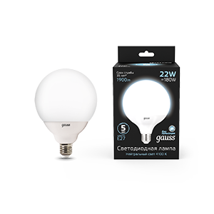 Gauss Лампа G125 22W 1900lm 4100K E27 LED 105102222
