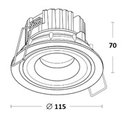 Купить Quest Light Светильник встраиваемый, белый, LED 12w 3000K 960lm, IP40 FOBOS LD white