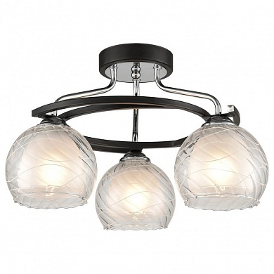 VELANTE 234-107-03 Люстра потолочная Черный, Хром/Белый E27 3*60W