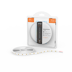 Gauss Лента Basic 12V 8W/m 900lm/m 3000K IP20 LED 3m 1/100 BT022