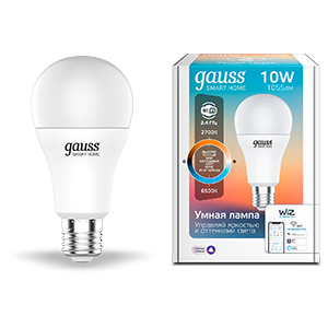 Gauss Лампа Smart Home A60 10W 1055lm 2700-6500К E27 изм.цвет.темп.+диммирование LED 1080112
