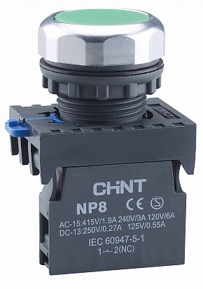 CHINT Кнопка управления NP2-BW3461 1НО красная AC/DC230В(LED) IP40