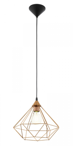 Eglo 94194 Подвес TARBES, 1x60W (E27), Ø325, сталь, пластик, медный, черный кабель