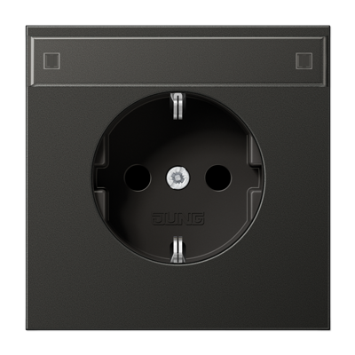 JUNG Штепсельная розетка SCHUKO 16A 250V~ с защитой от детей и полем для надписи антрацит AL1520KINAAN