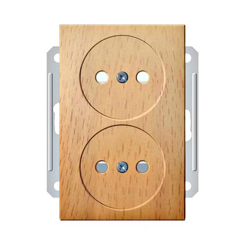 Купить SE Wessen 59 Бук Розетка 2-ая б/з (в сборе, с рамкой) RS16-254-88