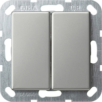 Gira S-55 Выключатель кнопочный двухклавишный самовозврат.\ Переключатель 2-местный 2861600