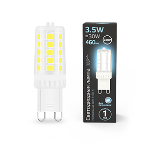 Gauss Лампа G9 AC185-265V 3,5W 460lm 4100K керамика LED 107009205