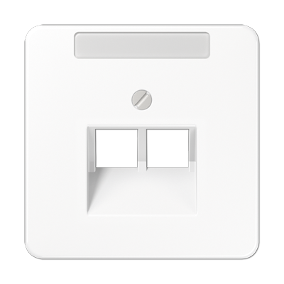 JUNG CD 500/CD plus Белая Накладка 2-ой наклонной ТЛФ/комп розетки с полем для надписи CD569-2NAUAWW