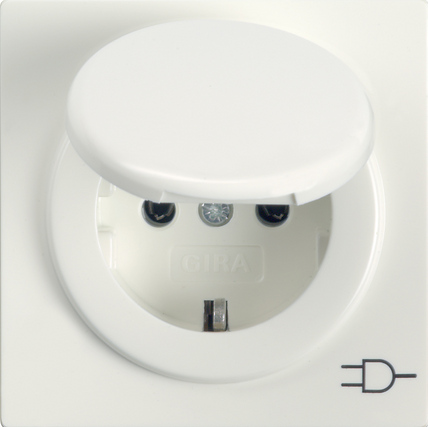 Gira S-Color Белый Розетка с/з с крышкой 045440