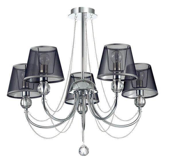 Купить Lumion 3228/5 LN16 032 Люстра Е14 5*40W 220V ASANTA хром/ткань/цепи/хрусталь