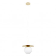 Eglo 39952 Подвесной потолочный светильник (люстра) ARENALES, 1x40W, E27, H1500, Ø180, сталь, матовое стекло/матовое опаловое стекло, белый