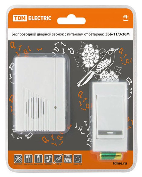 Купить TDM Звонок ЗББ-11/3-36М (беспр., бат.) SQ1901-0003