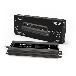 Gauss Блок питания для светодиодной ленты пылевлагозащищенный 100W 12V IP66 5 202023100
