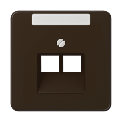 JUNG CD 500/CD plus Коричневая Накладка 2-ой наклонной ТЛФ/комп розетки с полем для надписи CD569-2NAUABR
