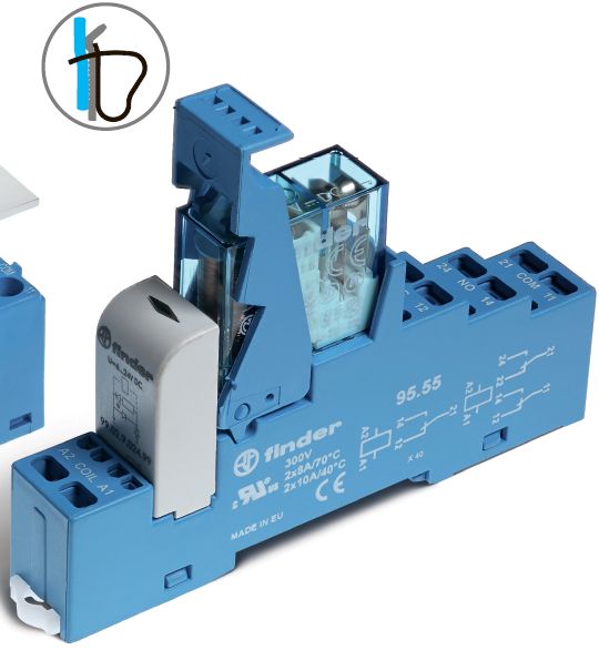 Finder Интерфейсный модуль (сборка 40.61.7.024.0000 + 99.02.9.024.99 + 95.55SMA), электромеханическое реле; 1CO 16A; контакты AgCdO; питание 24В DC (ч 488170240050SMA