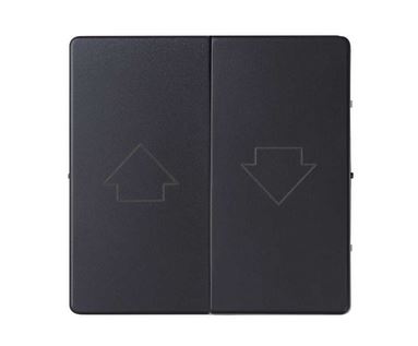 Simon S82 Concept Матовый черный, Клавиша двойная для выключателя жалюзи с блокировкой и пиктограммой "стрелки" 8200028-098