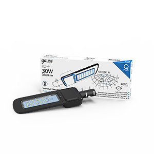 Gauss Светильник уличный Qplus 50W 6000lm 5000K 120-260V IP65 370*145*45мм черный КСС "Ш" LED 629535350