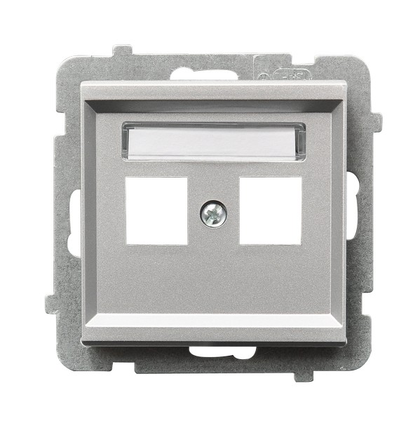 Ospel Sonata Серебро матовое Накладка компьютерной розетки 2-й, без рамки GPK-2R/p/38