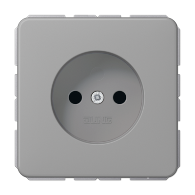 JUNG Розетка 10A 250V / 16A 250V~  2-х полюсная, без заземления, серый CD511NGR