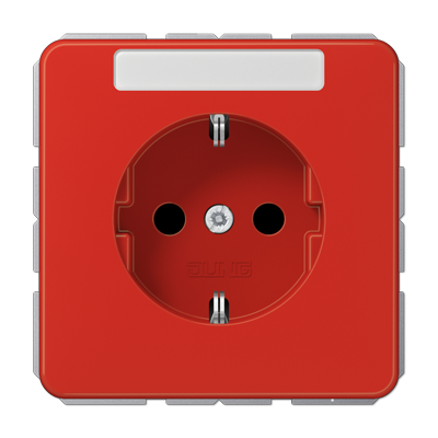 JUNG Штепсельная розетка SCHUKO 16A 250V~ с защитой от детей и полем для надписи красная CD1520BFKINART