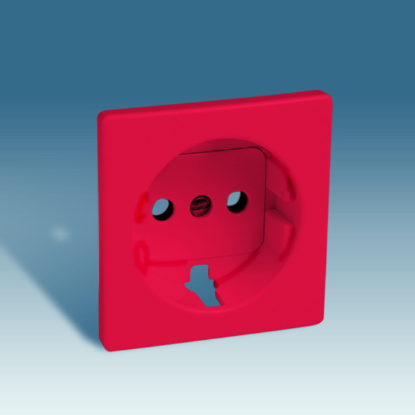 Simon 82 Красный Накладка розетки 1-ая с/з 82041-37