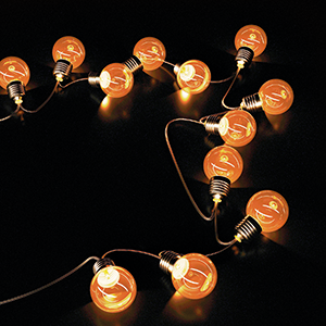 Gauss Гирлянда садовая на солнечной батарее 20 LED ламп Большие Шары Белый свет Solar, 1/6 GS034