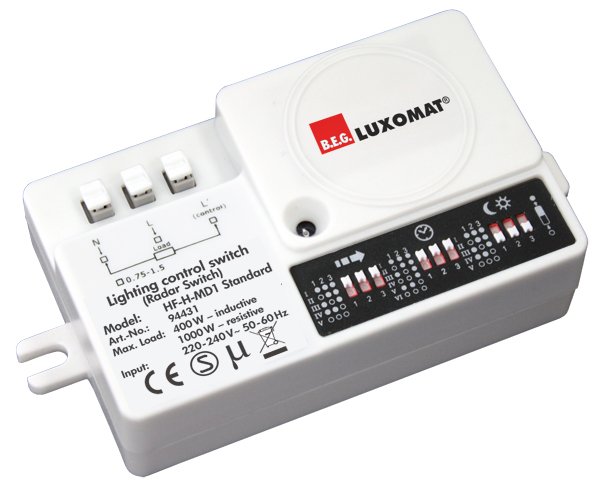 BEG Белый Датчик движения высокочастотный 360°, диаметр действия 10м IP20 94431