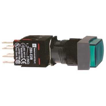 Купить SE Кнопка 16мм 12-24В зеленая с подсветкой квадратная XB6DE3B5B